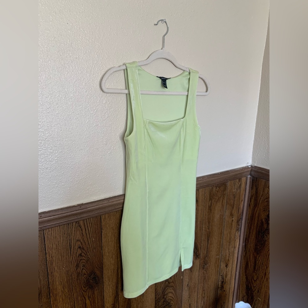 Green Velour Mini Dress